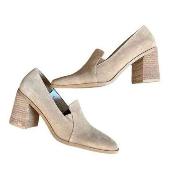 JOIE Wevenly Suede Block Heel Closed Toe Loafer - Picture 6 of 15